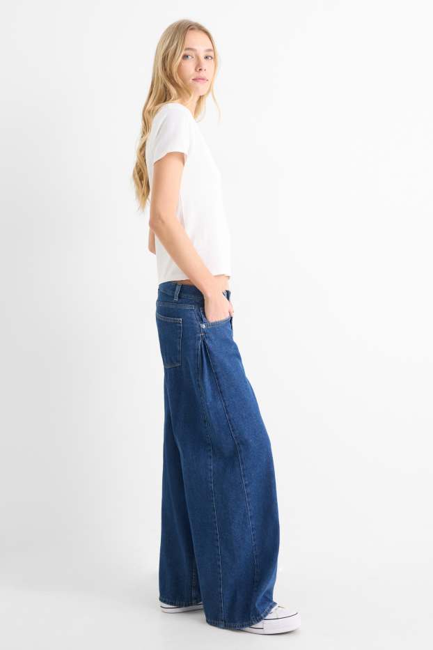 Donna - Jeans a gamba larga - vita bassa - jeans blu