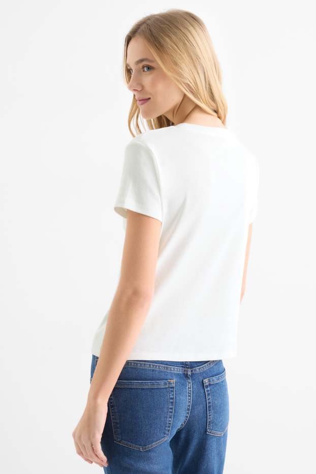 Damen - T-Shirt - Relaxed Fit - weiß