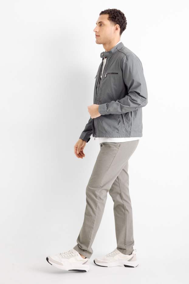 Herren - Chino - Slim Fit - strukturiert - grau