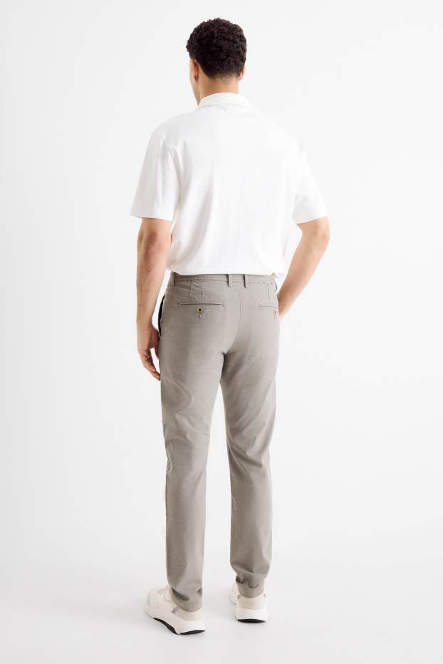 Herren - Chino - Slim Fit - strukturiert - grau