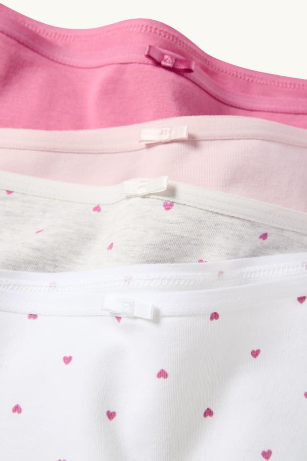 Dona - Paquet de 4 - calces hipster - blanc/rosa
