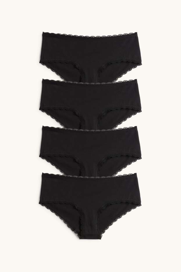Femmes - Lot de 4 - shortys - noir