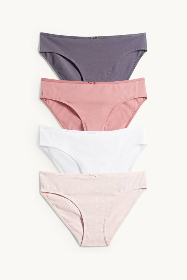 Donna - Confezione da 4 - slip - rosa