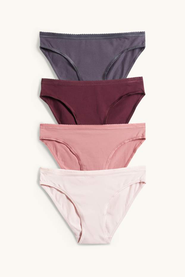 Donna - Confezione da 4 - slip - bordeaux