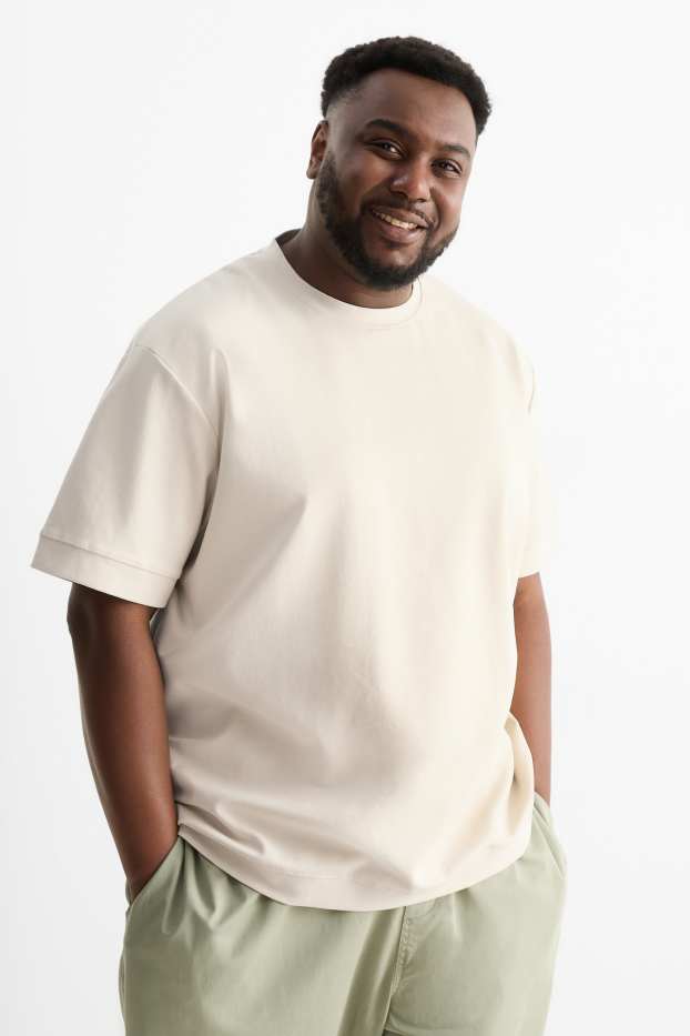 Herren - T-Shirt - Relaxed Fit - hellbeige