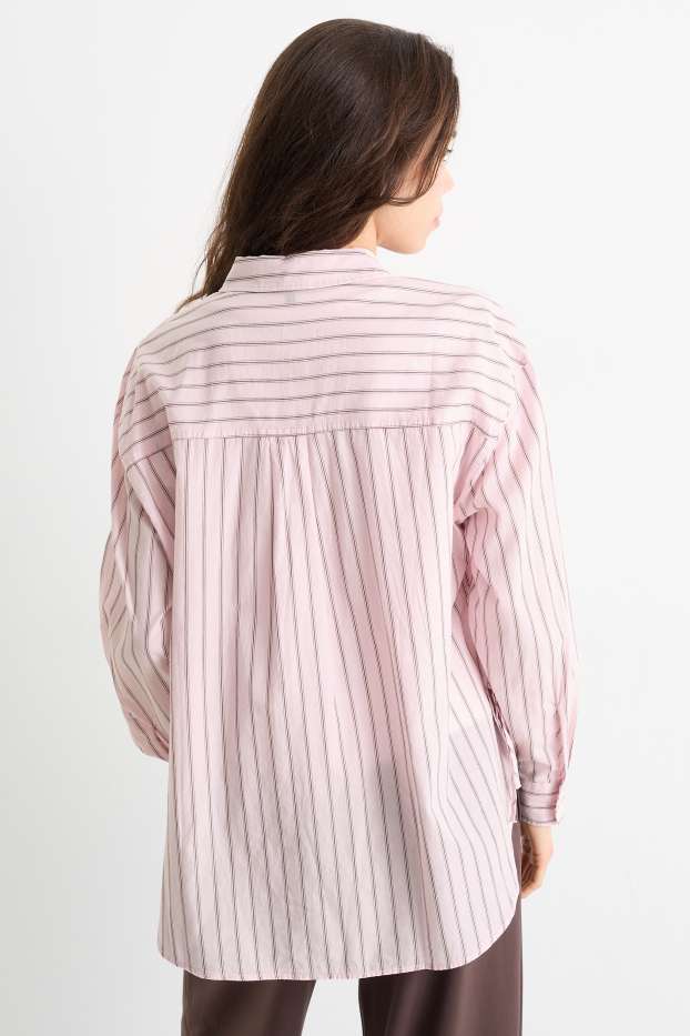 Damen - Bluse - gestreift - rosa