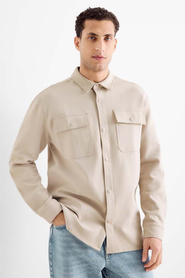 Herren - Hemdjacke - Relaxed Fit - Kent - hellbeige