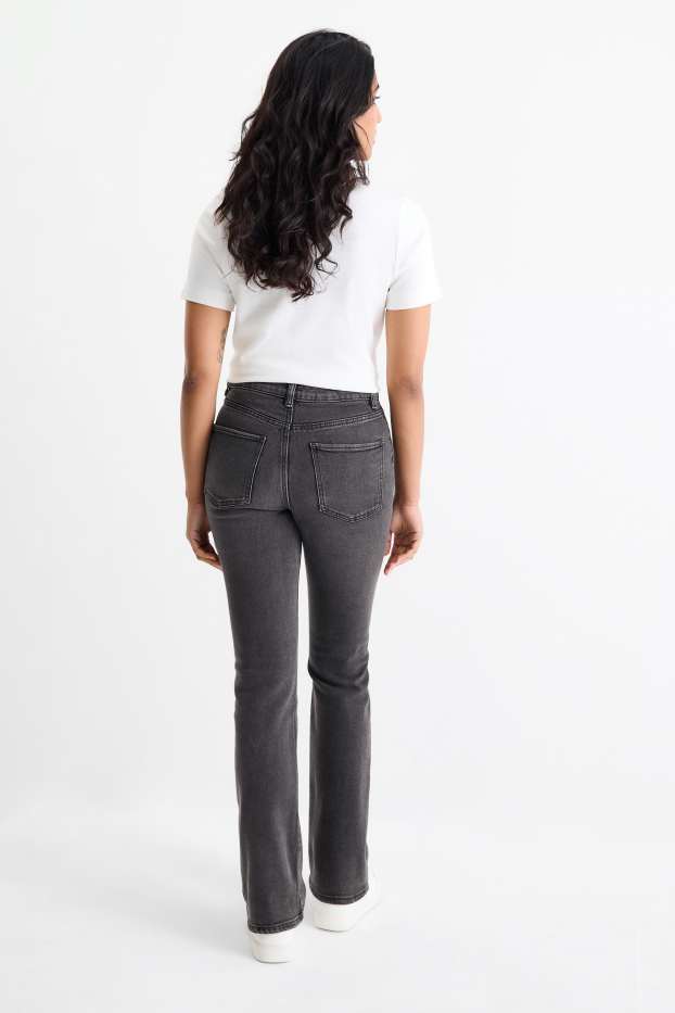 Damen - Bootcut Jeans - High Waist - dunkeljeansgrau