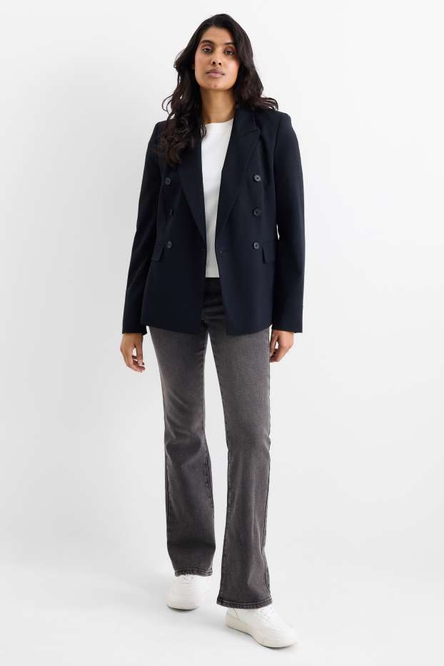 Damen - Bootcut Jeans - High Waist - dunkeljeansgrau