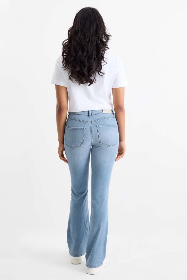 Kobiety - Bootcut jeans - średni stan - dżins-jasnoniebieski