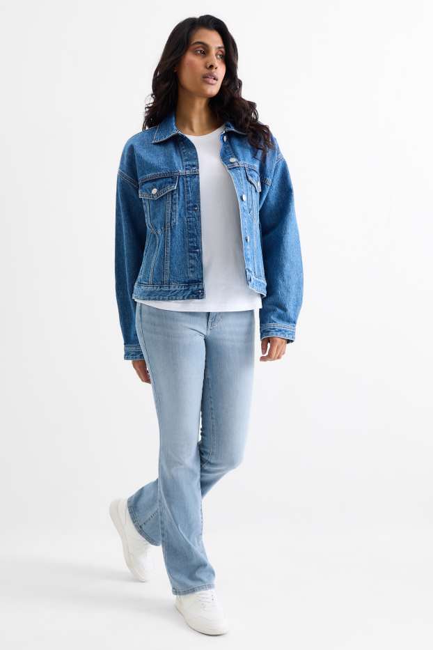 Kobiety - Bootcut jeans - średni stan - dżins-jasnoniebieski