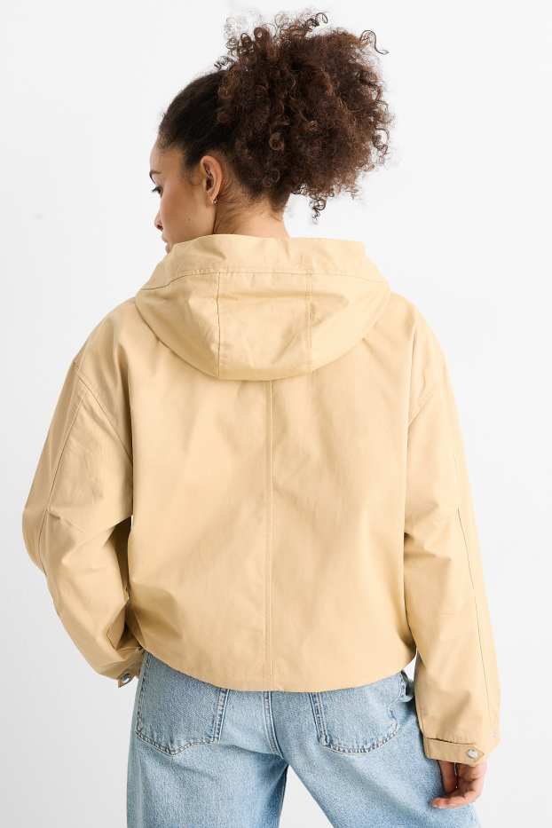 Femei - Jachetă cu glugă - bej