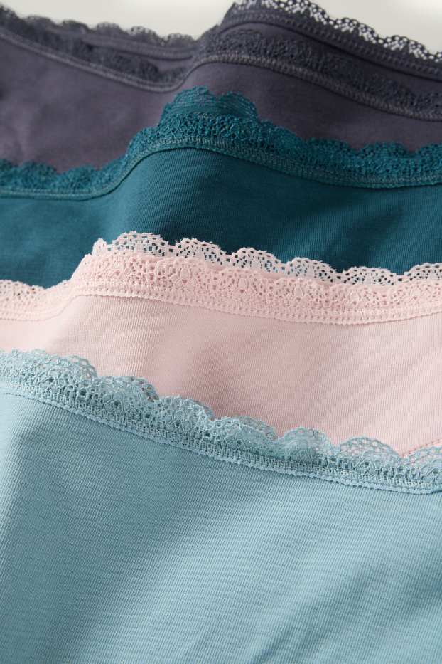 Donna - Confezione da 4 - slip - rosa / turchese