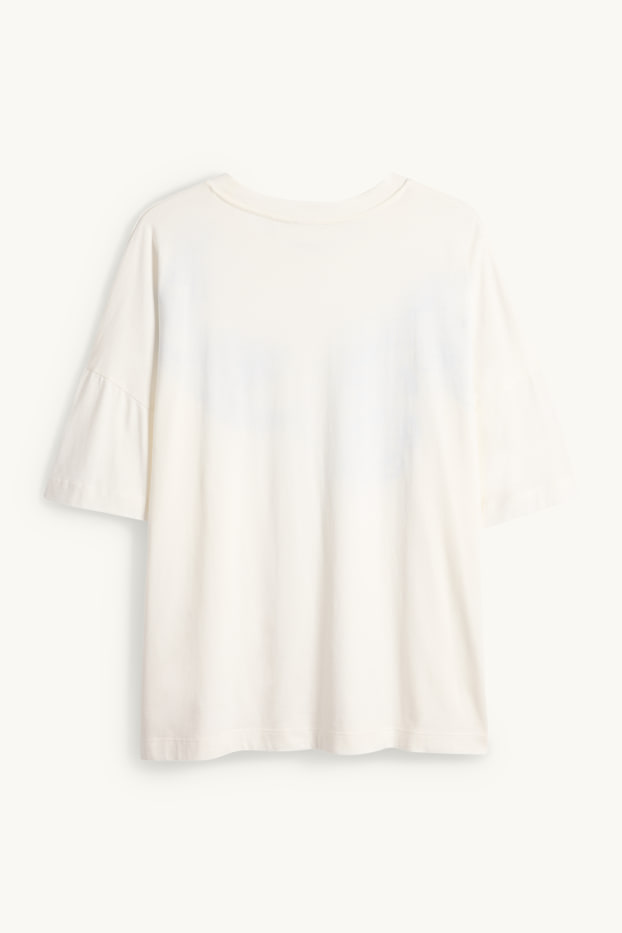 Damen - T-Shirt - Relaxed Fit - cremeweiß