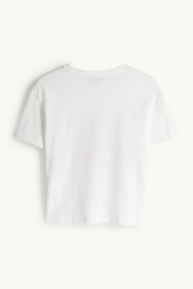 Femei - Tricou - regular fit - aspect lucios - alb-crem