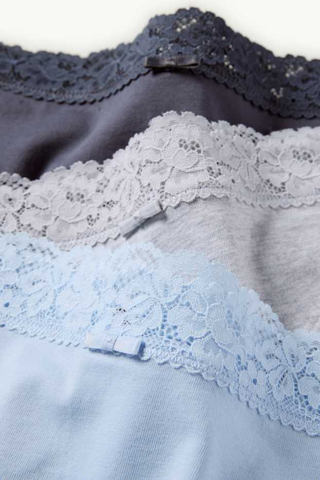 Femmes - Lot de 3 - culottes - bleu / gris