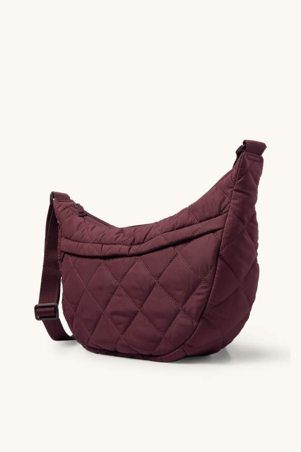 Dames - Schoudertas met stiksels - bordeaux