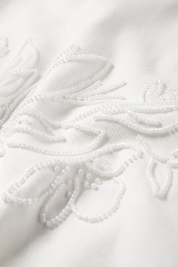 Dámské - Tričko - regular fit - krémově bílá