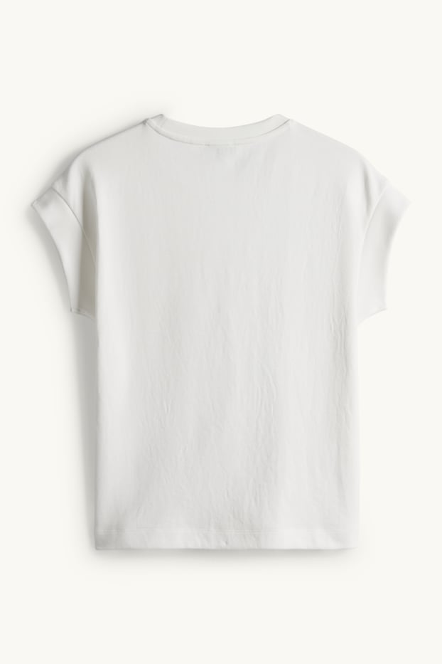 Dámské - Tričko - regular fit - krémově bílá