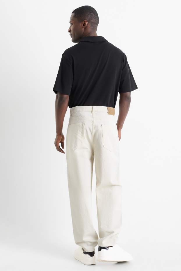 Heren - Barrel jeans - crème wit