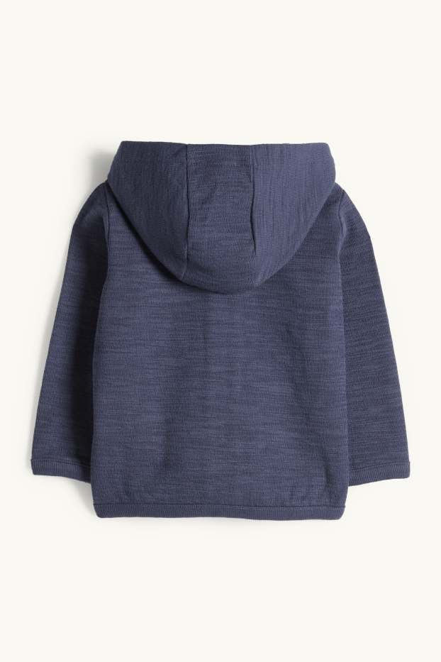 Baby Jungen - Sonne - Baby-Sweatjacke mit Kapuze - strukturiert - dunkelblau