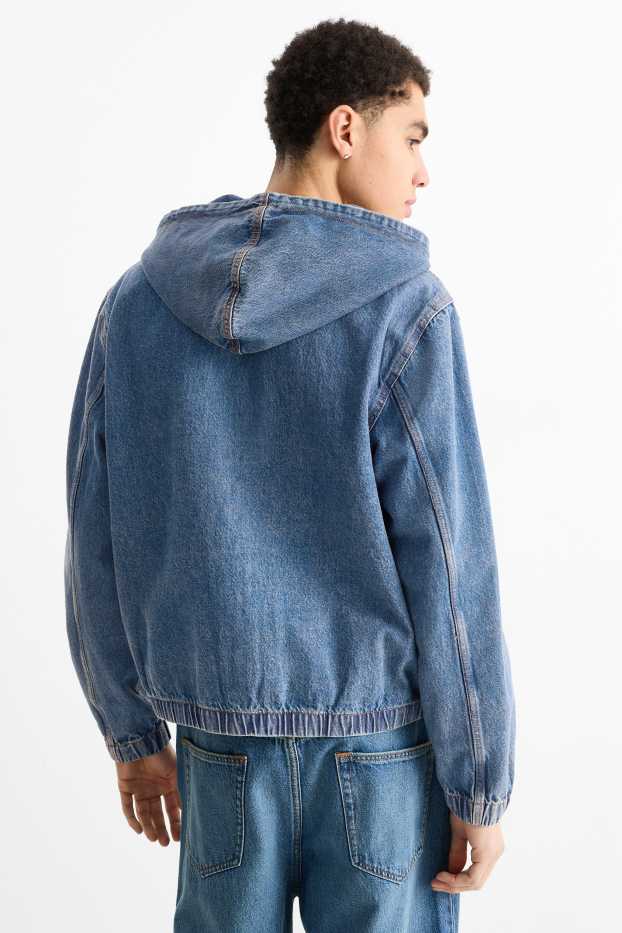 Uomo - Giacca di jeans con cappuccio - jeans blu