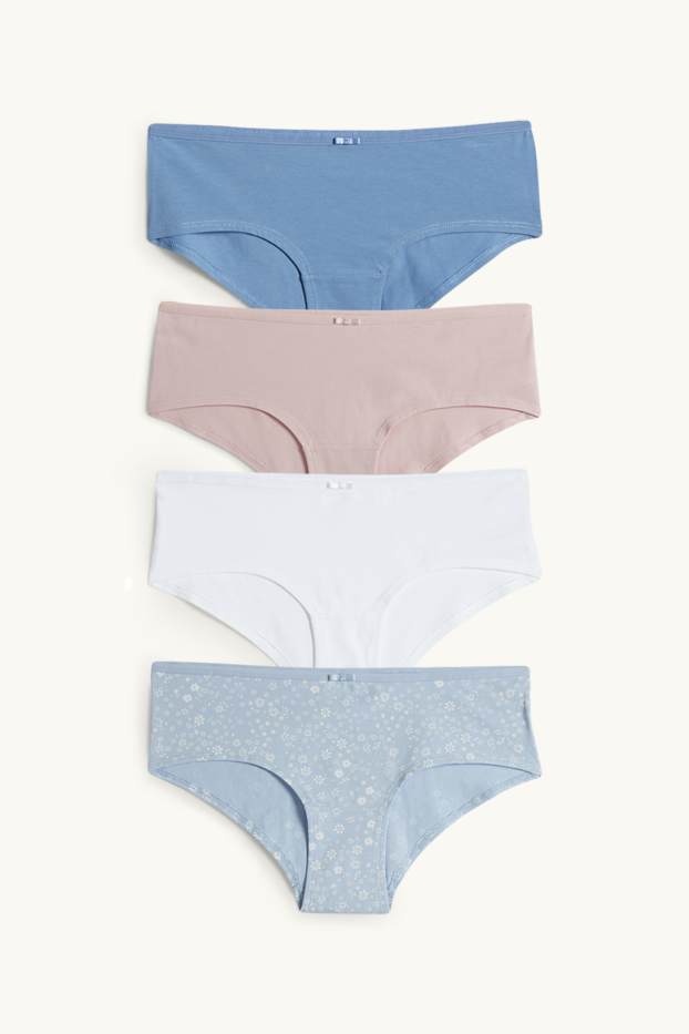 Dámské - Multipack 4 ks - kalhotky hipster - modrá/bílá