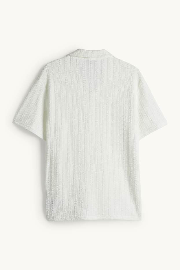 Kinder Jungen - Hemd - strukturiert - weiss