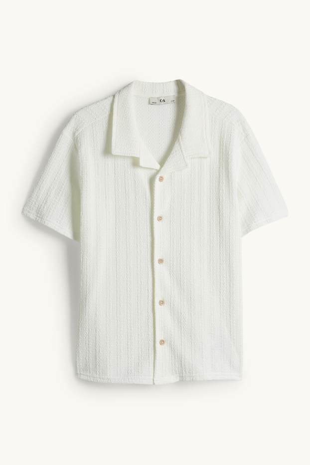 Kinder Jungen - Hemd - strukturiert - weiss