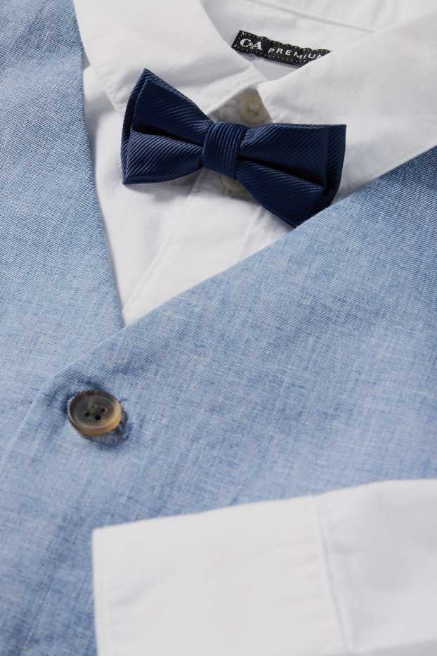 Nen - Conjunt - camisa, armilla i corbata de llacet - 3 peces - festiu - blau/blanc