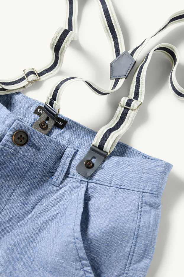 Kinder Buben - Bermudas mit Hosenträgern - blau