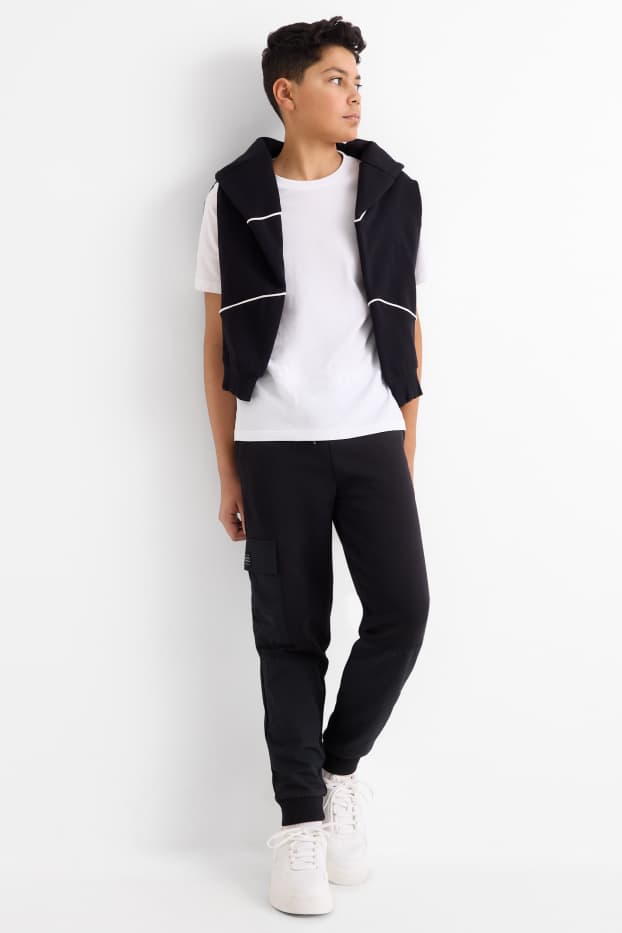 Enfants garçons - Pantalon de jogging cargo - noir