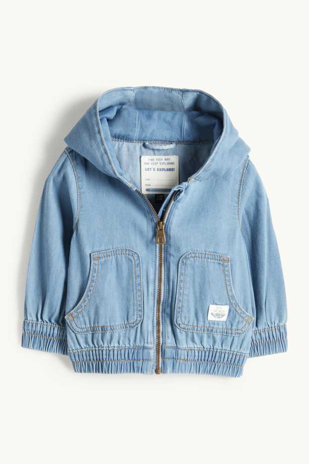 Baby Jungen - Krokodil - Baby-Jeansjacke mit Kapuze - blau