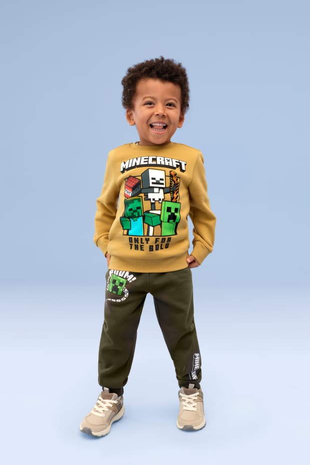 Děti - chlapci - Minecraft - teplákové kalhoty - khaki