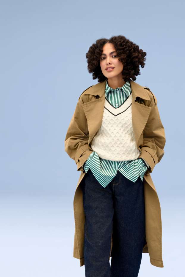 Damen - Bluse - gestreift - grün / cremeweiss