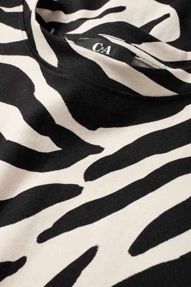 Donna - Vestito a t-shirt - fantasia - nero / beige