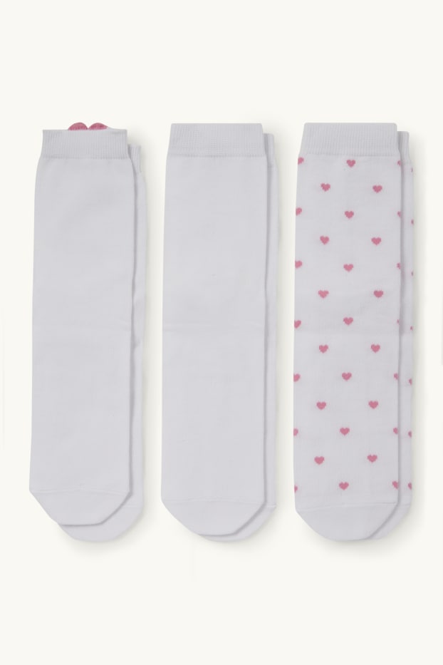 Dona - Paquet de 3 - mitjons amb dibuix - cor - blanc