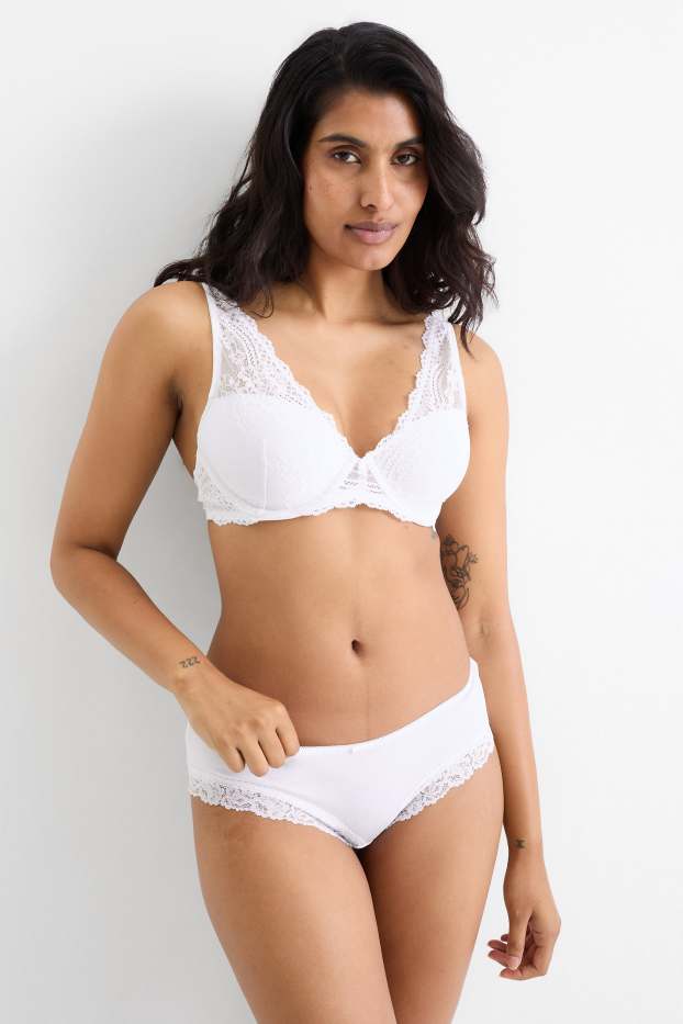 Femmes - Soutien-gorge avec armature - PLUNGE - ampliforme - blanc