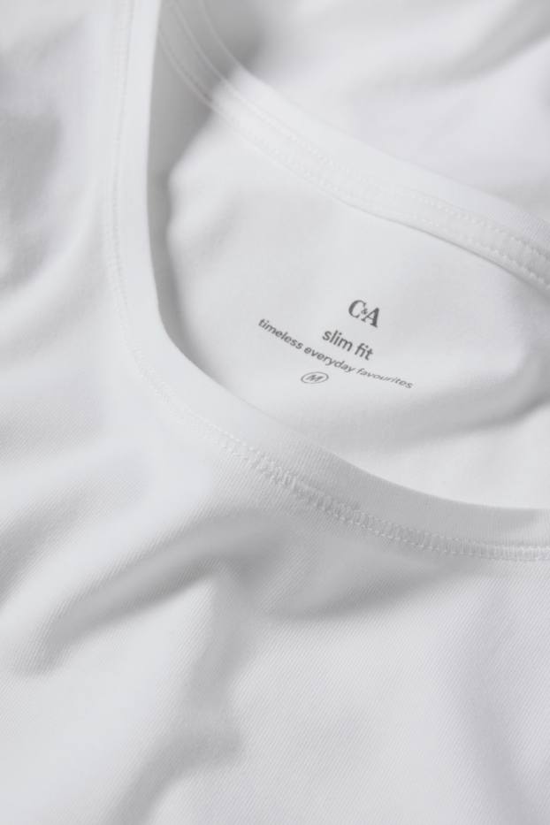 Dames - Set van 3 - T-shirt - slim fit - wit