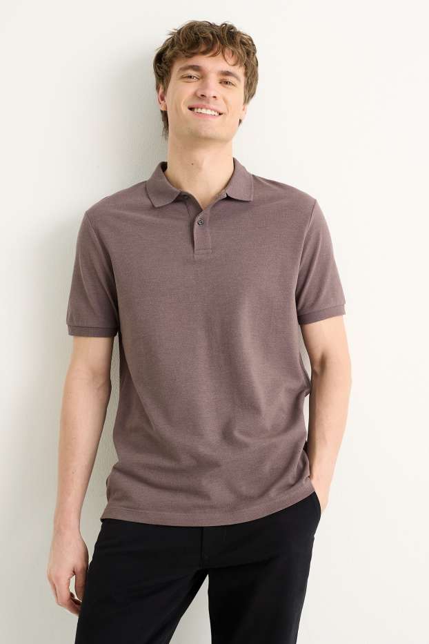 Herren - Poloshirt - braun