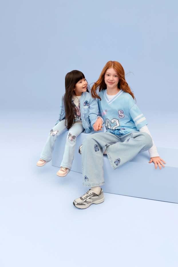 Nena - Lilo & Stitch - wide leg jeans - texà blau clar