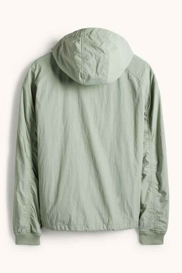 Herren - Jacke mit Kapuze - wasserabweisend - dunkelgrün