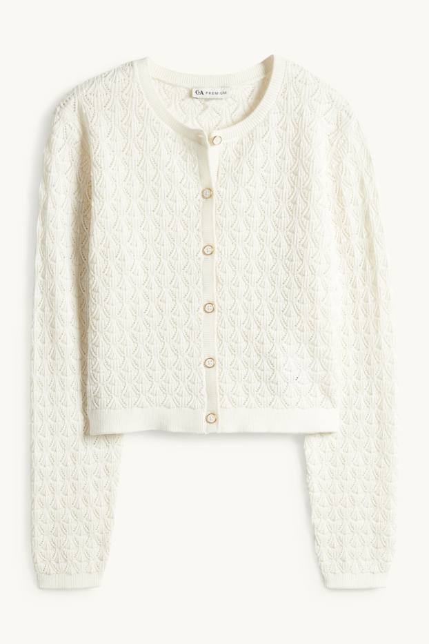 Enfants filles - Gilet en maille - blanc crème