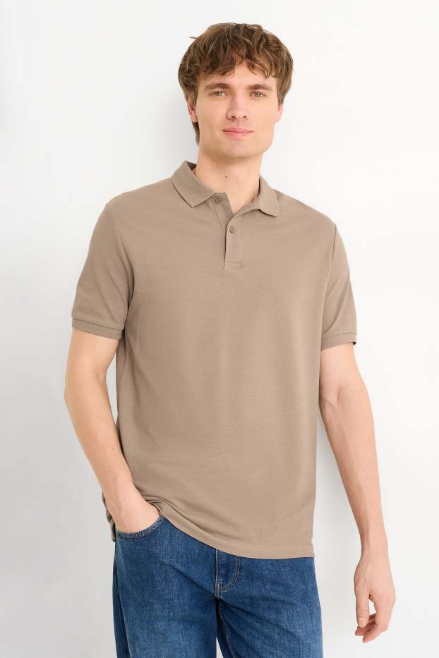 Herren - Poloshirt - taupe