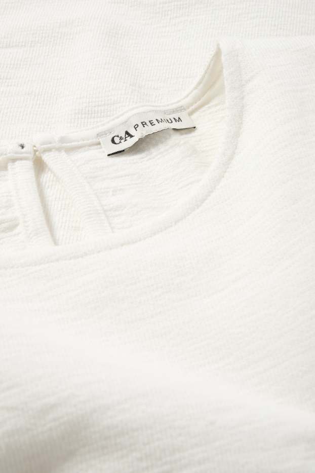 Enfants filles - T-shirt - finition texturée - blanc