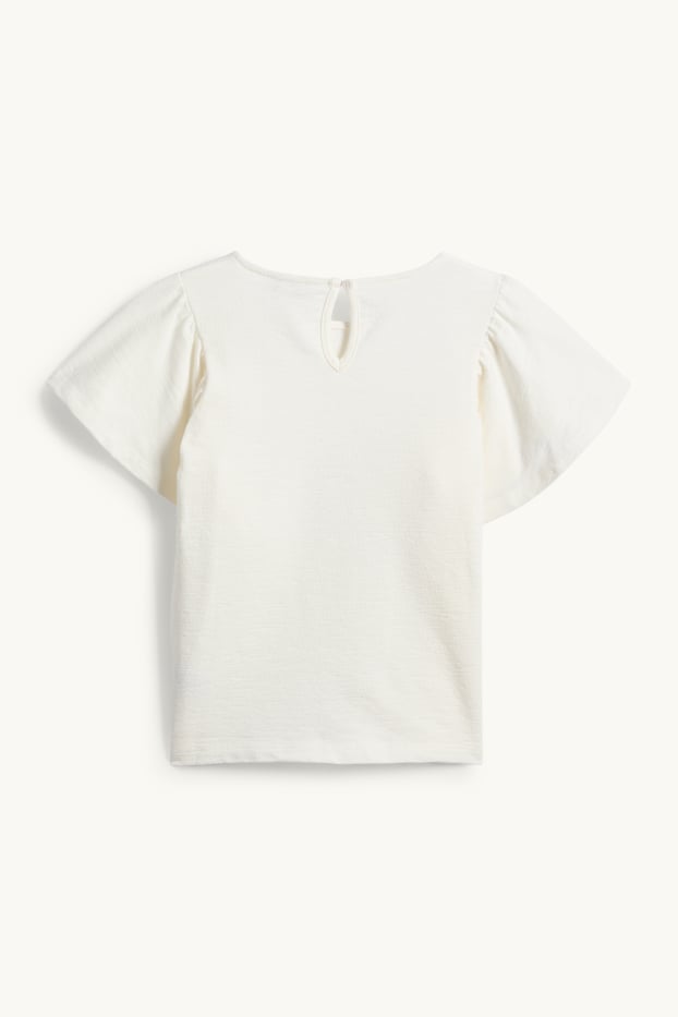 Enfants filles - T-shirt - finition texturée - blanc