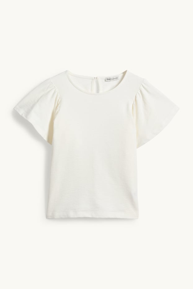 Enfants filles - T-shirt - finition texturée - blanc