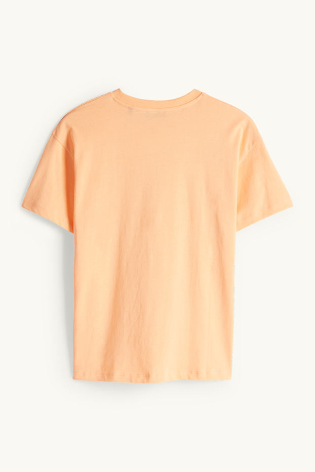 Damen - T-Shirt mit Strasssteinen - Relaxed Fit - orange