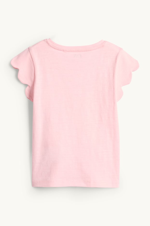 Bambine - Leprotto - maglia a maniche corte - effetto brillante - rosa