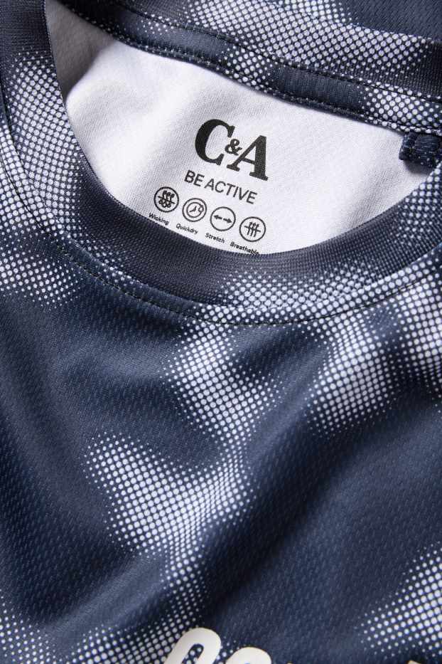 Kinderen: jongens - Sportshirt - met patroon - donkergrijs